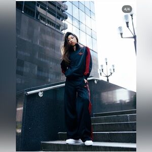 adidas [XS] Women's Firebird Tracksuit (Jacket+Pants) Black/Red JW3664 / JW1226